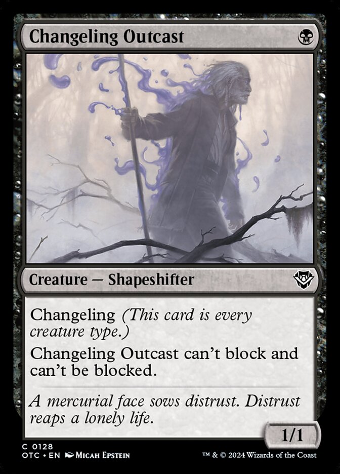 Changeling Outcast – Common Magic: The Gathering card from Outlaws of Thunder Junction Commander (#128)