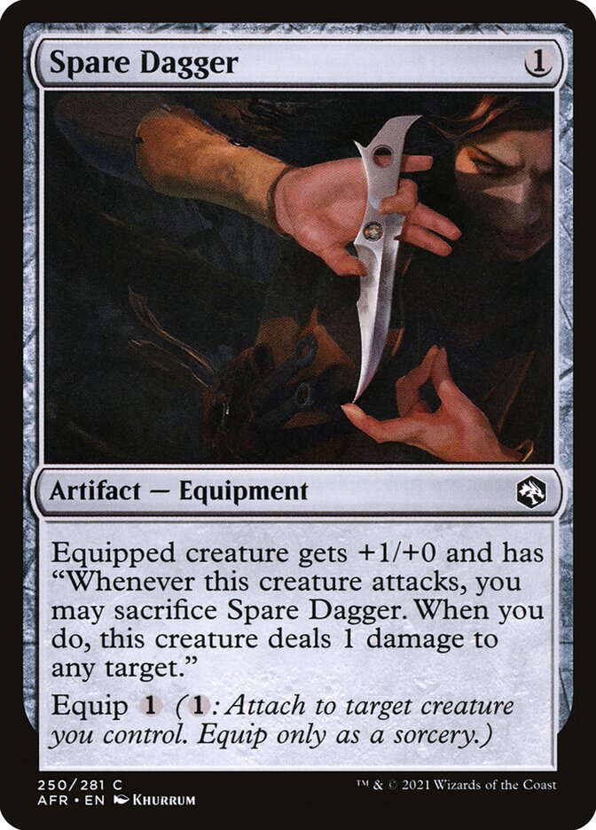 Spare Dagger – Common Magic: The Gathering card from Adventures in the Forgotten Realms (#250)