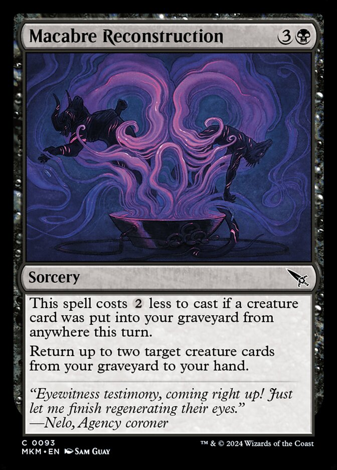 Macabre Reconstruction – Common Magic: The Gathering card from Murders at Karlov Manor (#93)