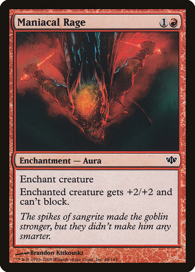 Maniacal Rage – Common Magic: The Gathering card from Conflux (#68)