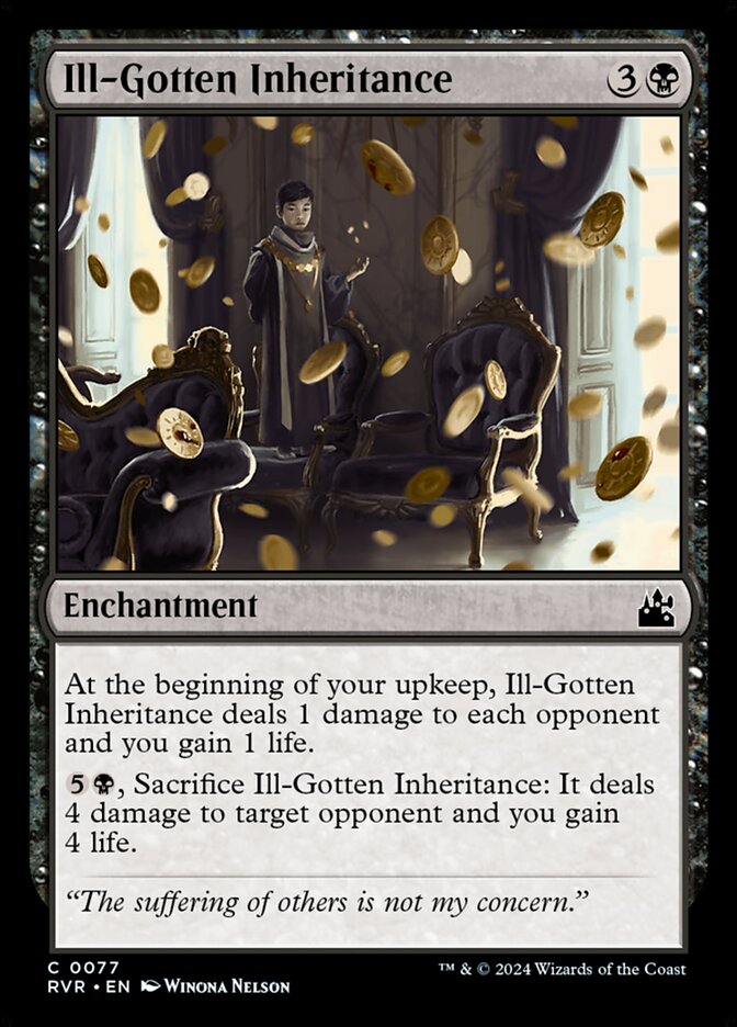 Ill-Gotten Inheritance – Common Magic: The Gathering card from Ravnica Remastered (#77)