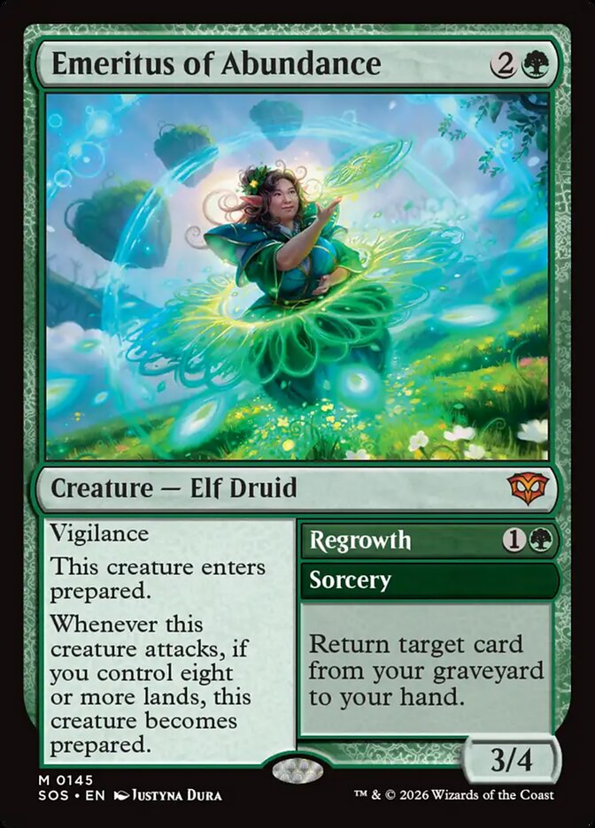 Emeritus of Abundance // Regrowth – Mythic Magic: The Gathering card from Secrets of Strixhaven (#145)
