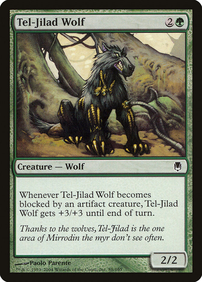 Tel-Jilad Wolf – Common Magic: The Gathering card from Darksteel (#88)
