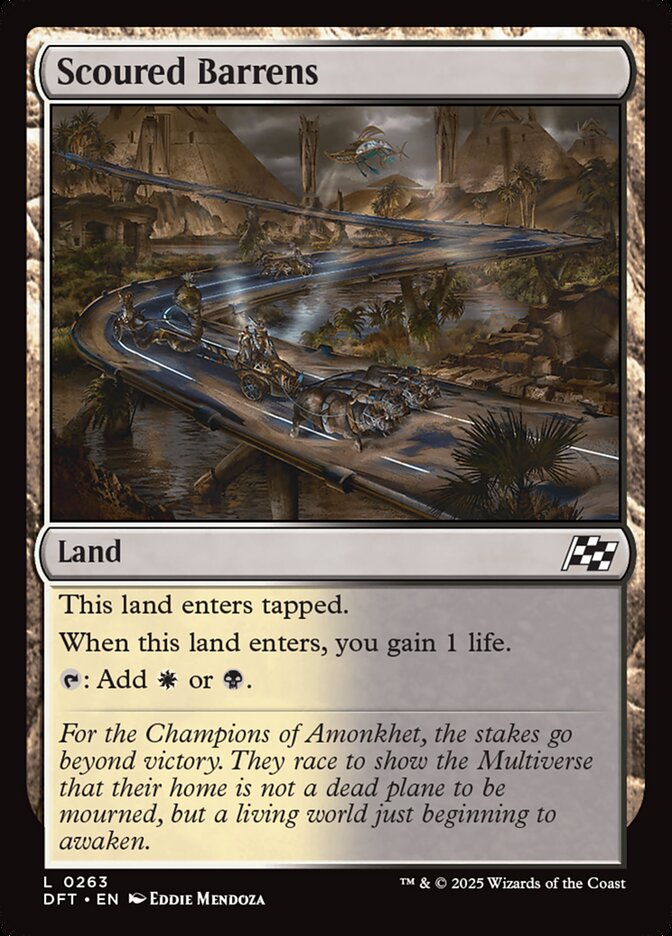 Scoured Barrens – Common Magic: The Gathering card from Aetherdrift (#263)