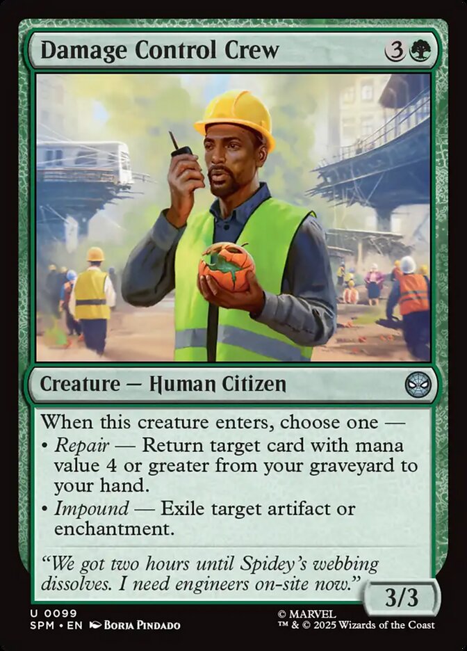 Damage Control Crew – Uncommon Magic: The Gathering card from Marvel's Spider-Man (#99)