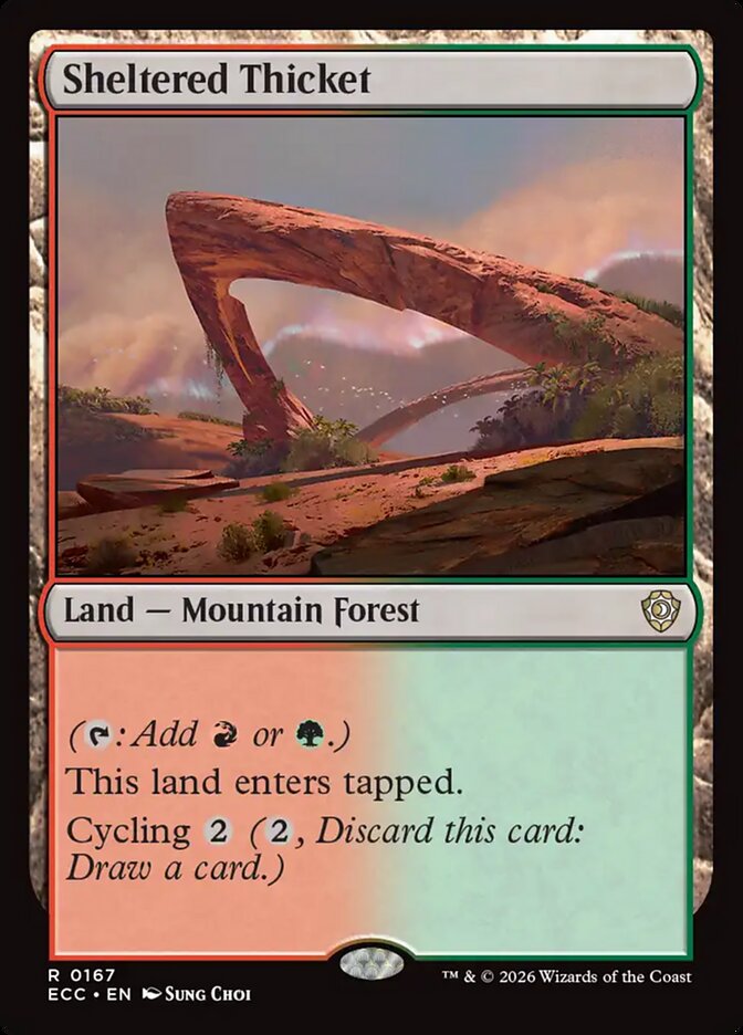 Sheltered Thicket – Rare Magic: The Gathering card from Lorwyn Eclipsed Commander (#167)