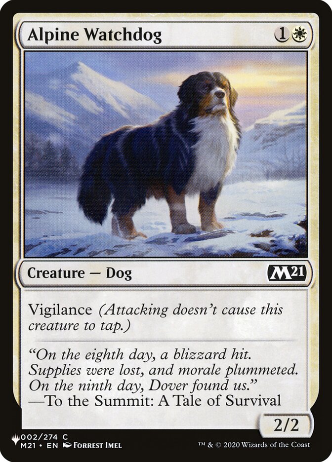 Alpine Watchdog – Common Magic: The Gathering card from The List (#M21-2)