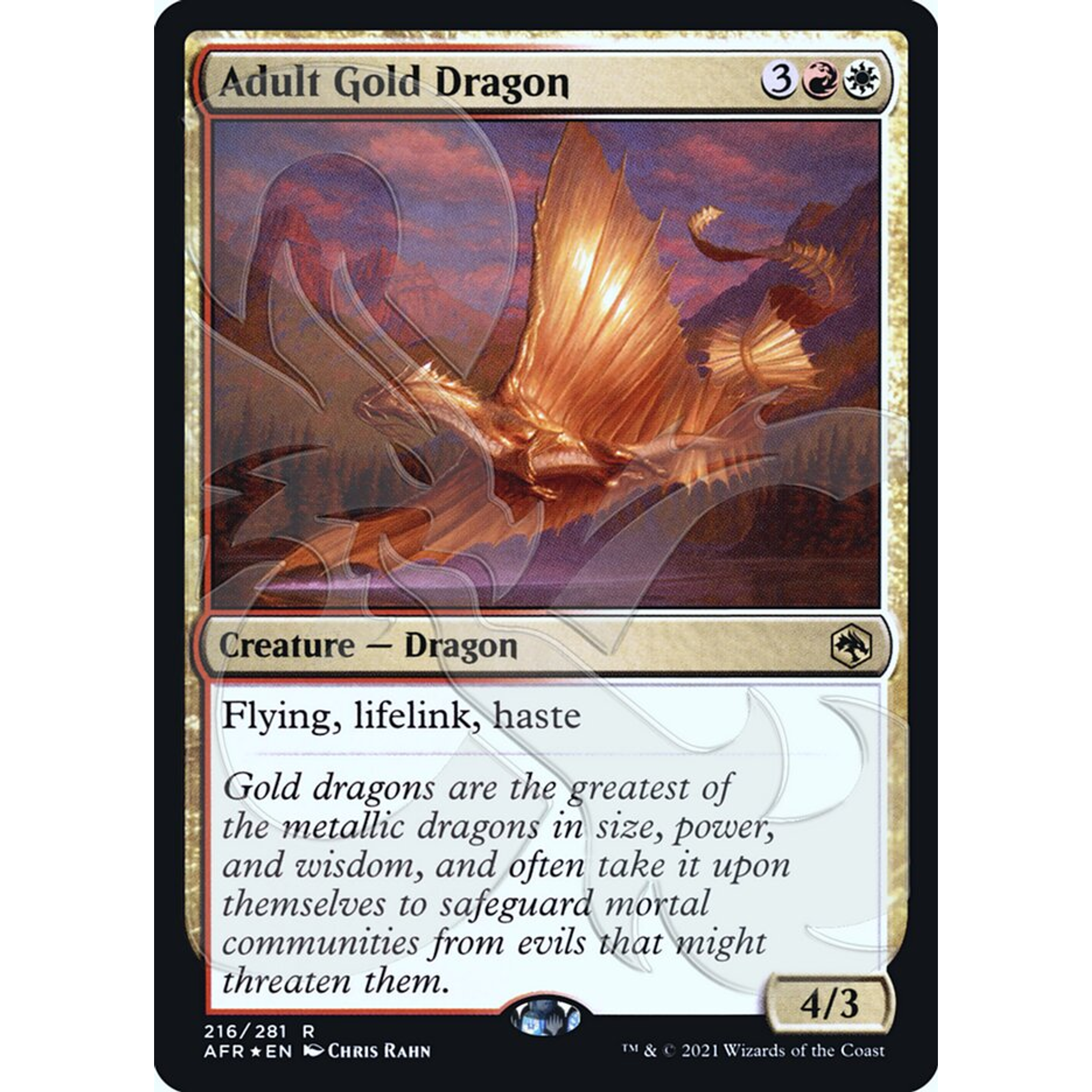 Adult Gold Dragon (PAFR 216a) — Moore Collectables UK