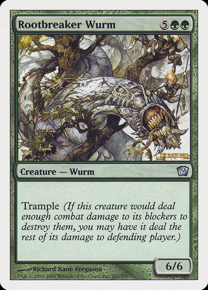 Rootbreaker Wurm – Uncommon Magic: The Gathering card from Ninth Edition (#267)