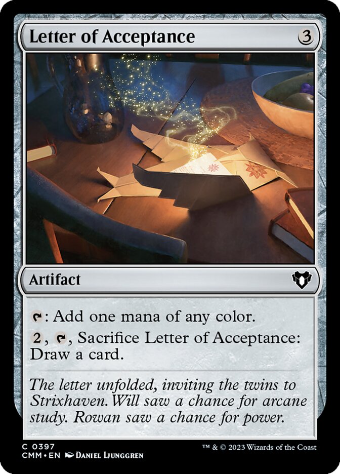 Letter of Acceptance – Common Magic: The Gathering card from Commander Masters (#397)