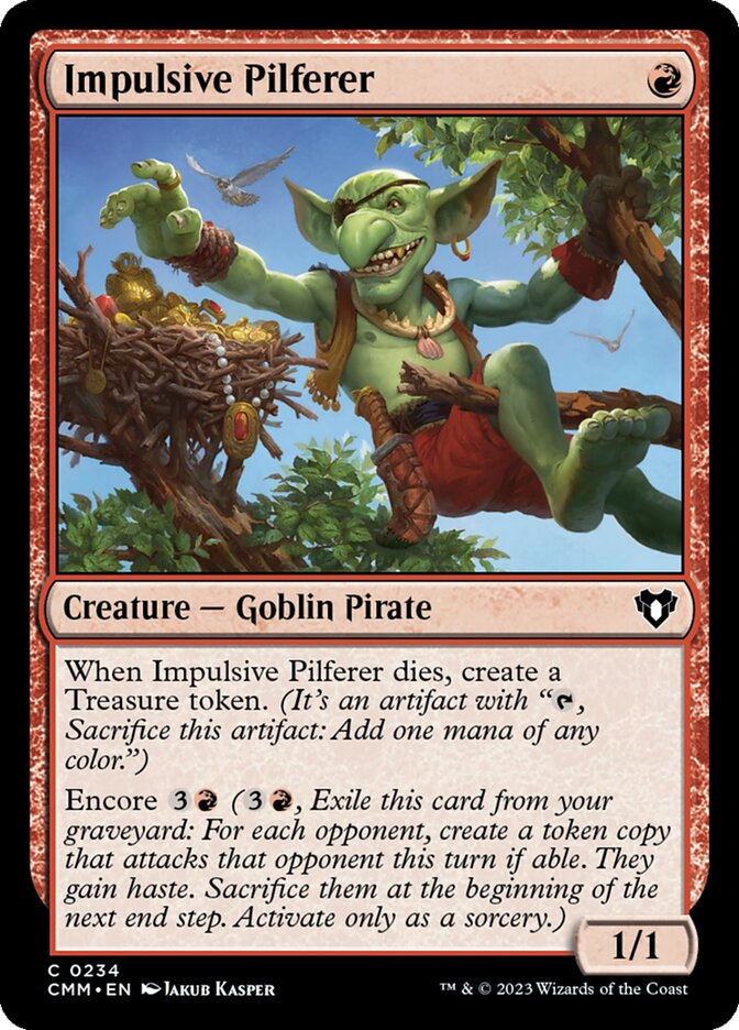 Impulsive Pilferer – Common Magic: The Gathering card from Commander Masters (#234)