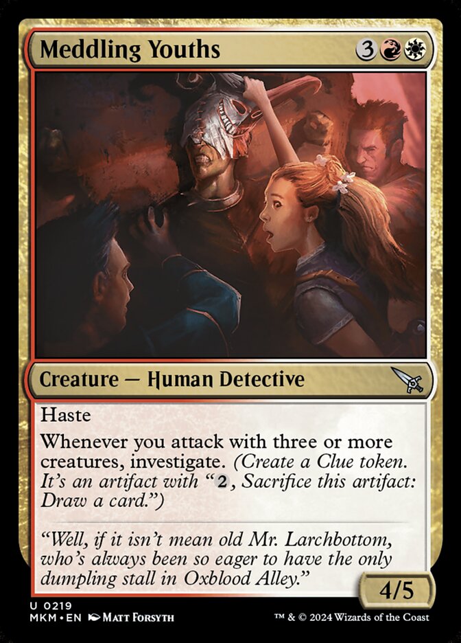 Meddling Youths – Uncommon Magic: The Gathering card from Murders at Karlov Manor (#219)