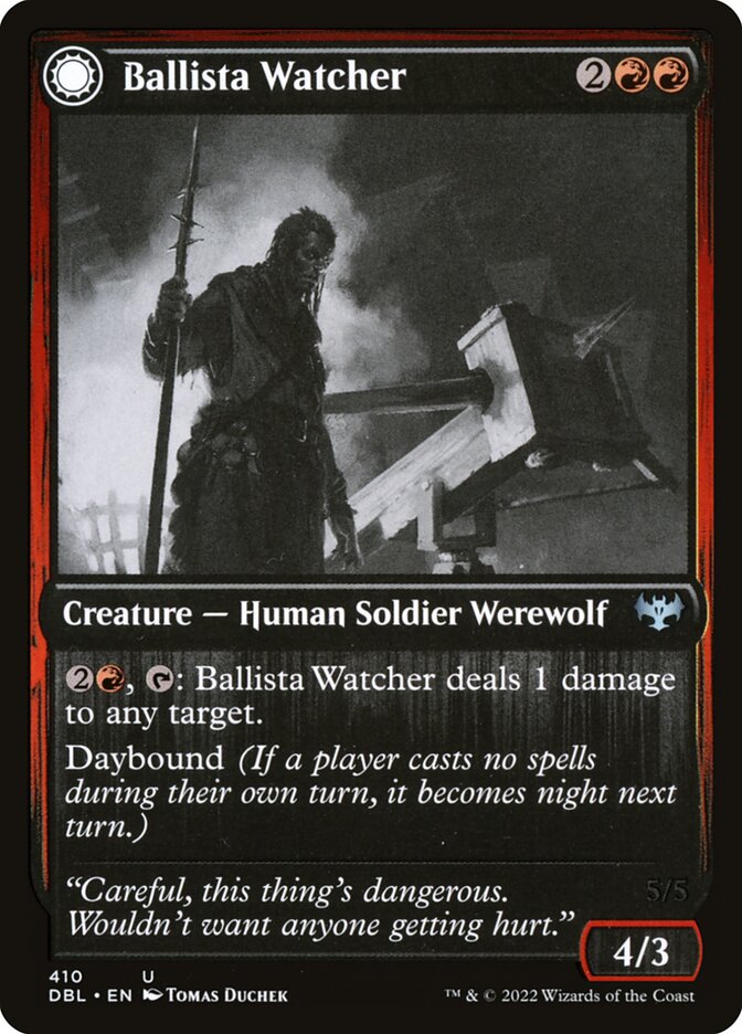 Ballista Watcher // Ballista Wielder – Uncommon Magic: The Gathering card from Innistrad: Double Feature (#410)