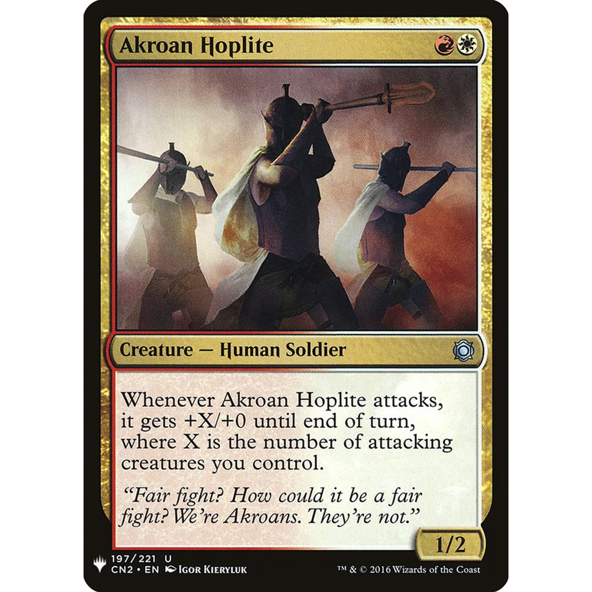 Akroan Hoplite (PLST CN2-197) — Moore Collectables UK
