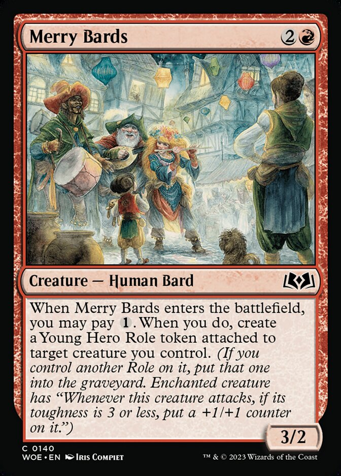 Merry Bards – Common Magic: The Gathering card from Wilds of Eldraine (#140)