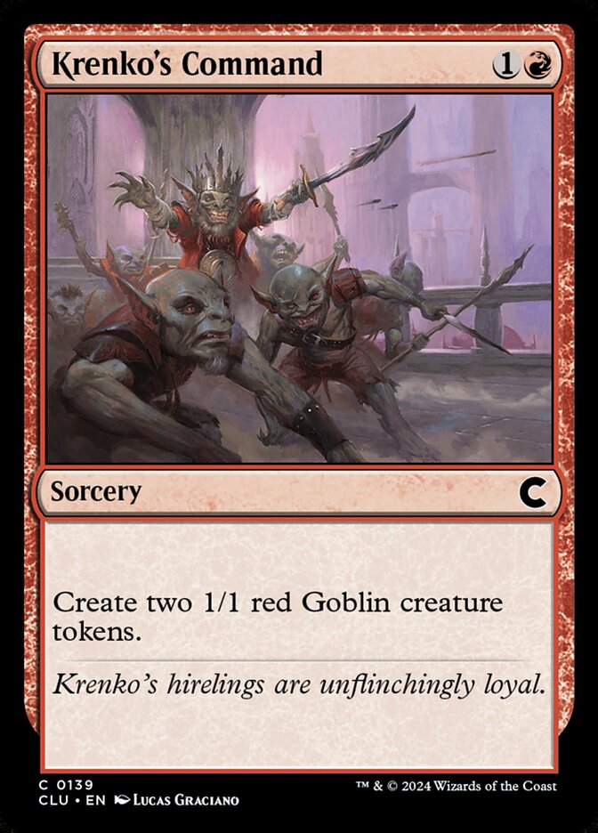 Krenko's Command – Common Magic: The Gathering card from Ravnica: Clue Edition (#139)