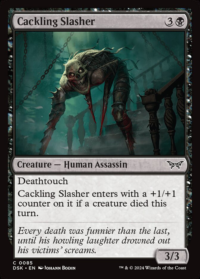 Cackling Slasher – Common Magic: The Gathering card from Duskmourn: House of Horror (#85)