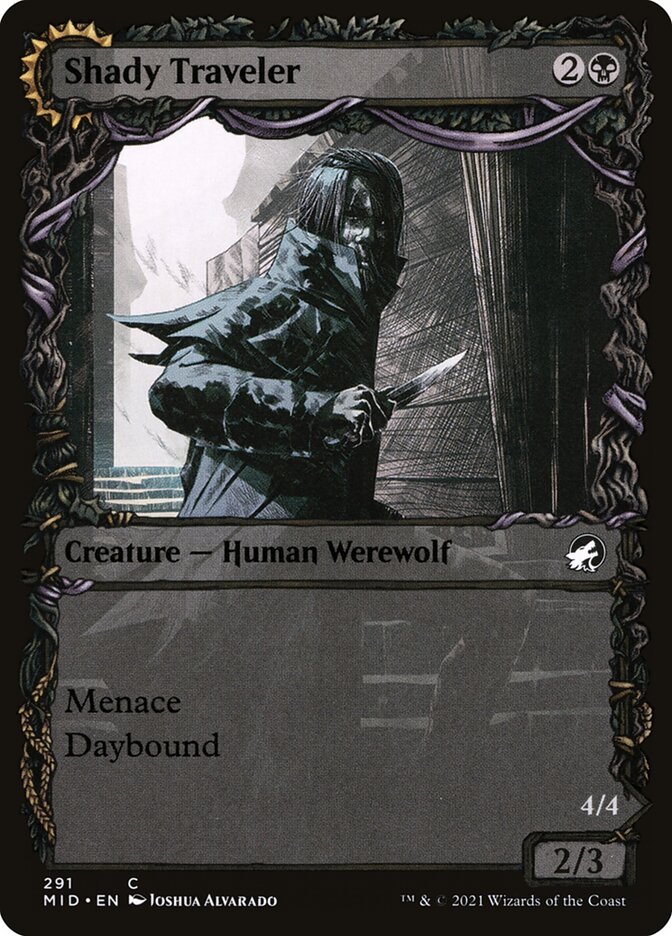 Shady Traveler // Stalking Predator – Common Magic: The Gathering card from Innistrad: Midnight Hunt (#291)