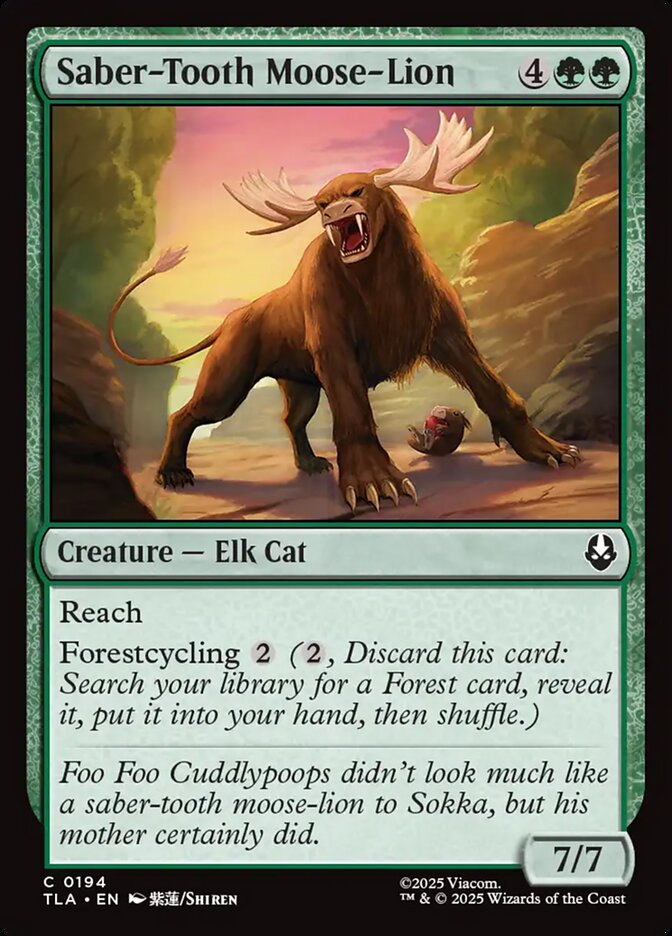 Saber-Tooth Moose-Lion – Common Magic: The Gathering card from Avatar: The Last Airbender (#194)