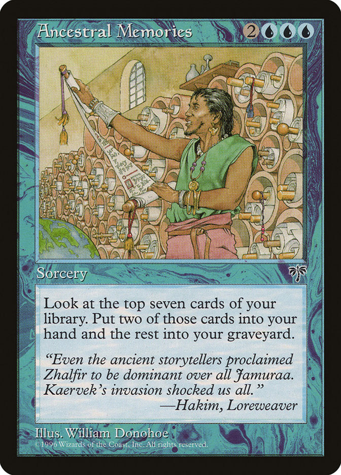 Ancestral Memories – Rare Magic: The Gathering card from Mirage (#52)
