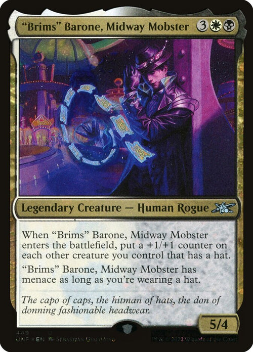 "Brims" Barone, Midway Mobster – Uncommon Magic: The Gathering card from Unfinity (#449)