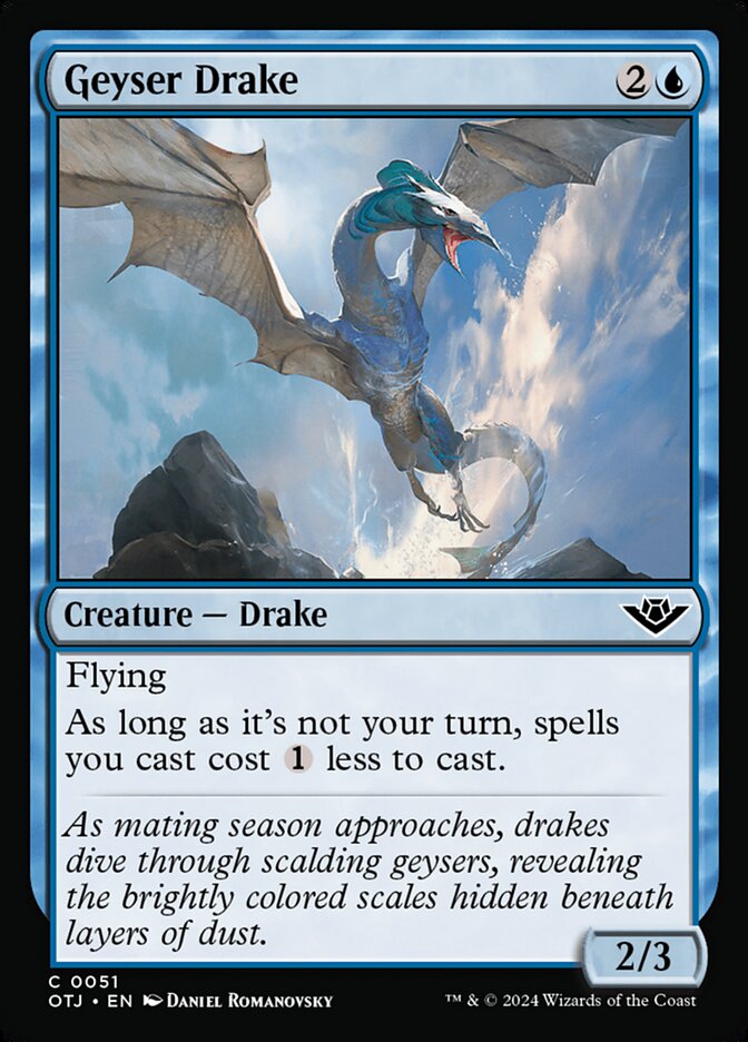 Geyser Drake – Common Magic: The Gathering card from Outlaws of Thunder Junction (#51)
