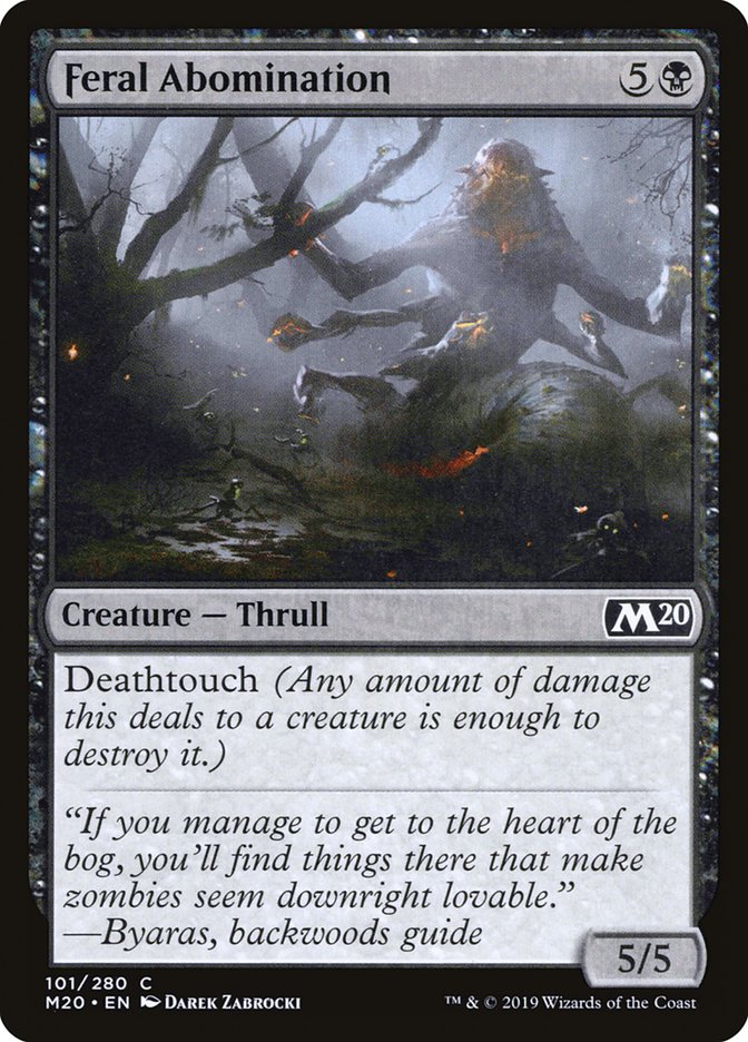 Feral Abomination – Common Magic: The Gathering card from Core Set 2020 (#101)