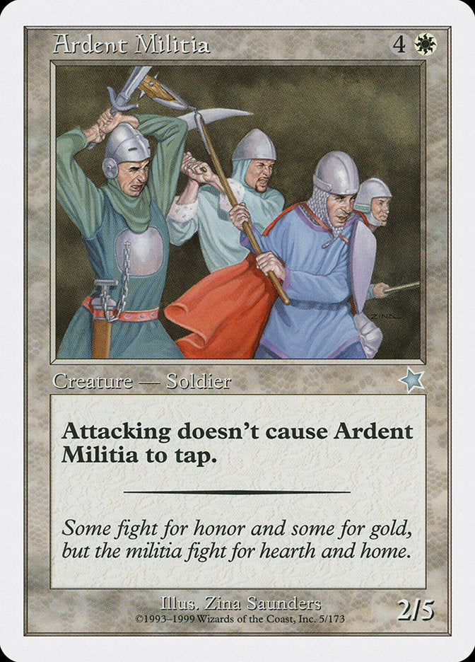 Ardent Militia – Uncommon Magic: The Gathering card from Starter 1999 (#5)