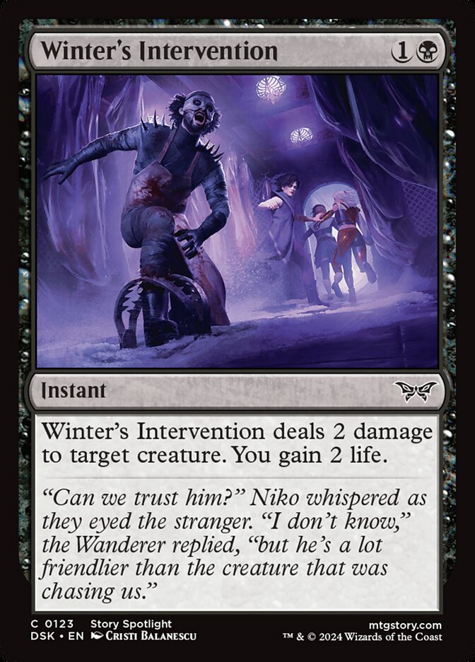 Winter's Intervention – Common Magic: The Gathering card from Duskmourn: House of Horror (#123)