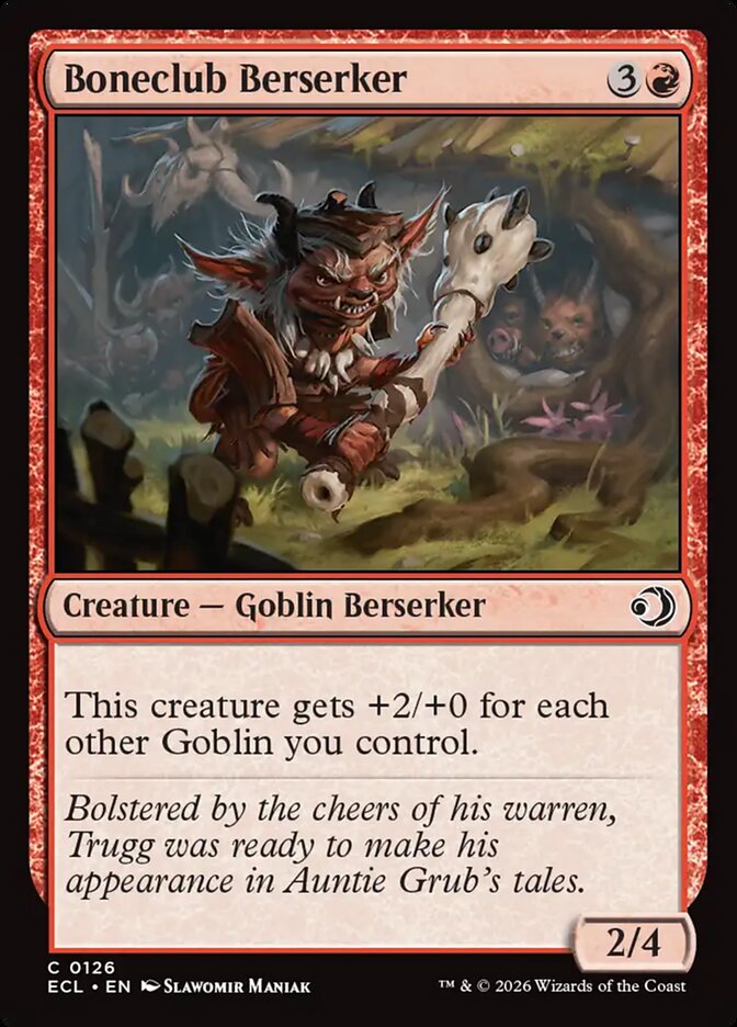 Boneclub Berserker – Common Magic: The Gathering card from Lorwyn Eclipsed (#126)