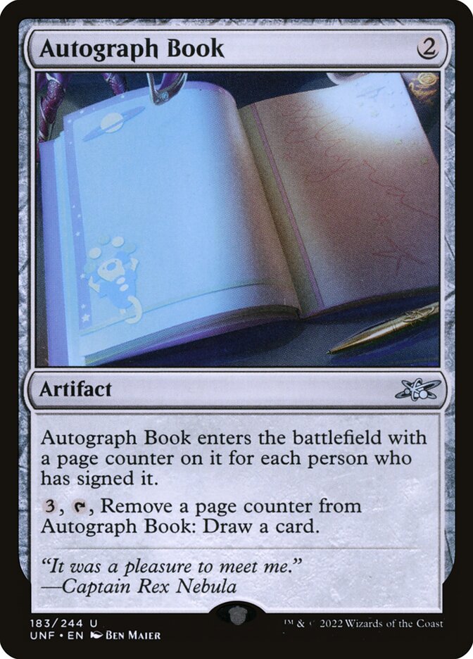 Autograph Book – Uncommon Magic: The Gathering card from Unfinity (#183)