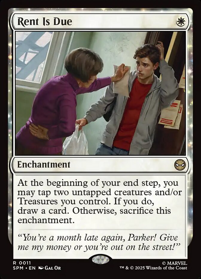 Rent Is Due – Rare Magic: The Gathering card from Marvel's Spider-Man (#11)
