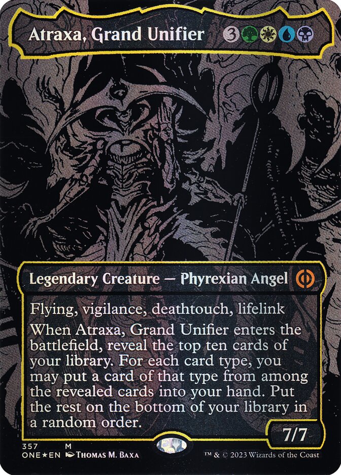 Atraxa, Grand Unifier – Mythic Magic: The Gathering card from Phyrexia: All Will Be One (#357)