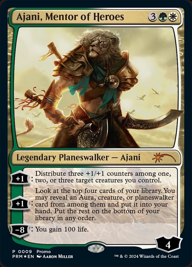 Ajani, Mentor of Heroes – Mythic Magic: The Gathering card from Media and Collaboration Promos (#2024-3)