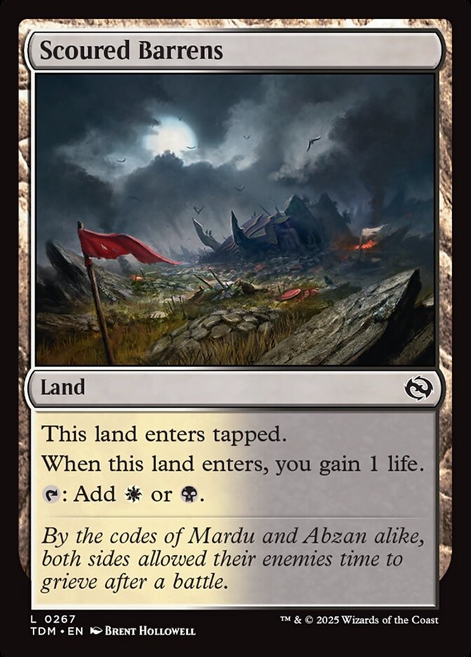 Scoured Barrens – Common Magic: The Gathering card from Tarkir: Dragonstorm (#267)