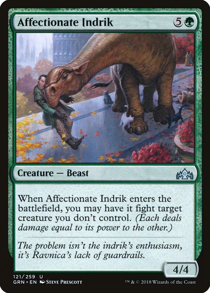 Affectionate Indrik – Uncommon Magic: The Gathering card from Guilds of Ravnica (#121)