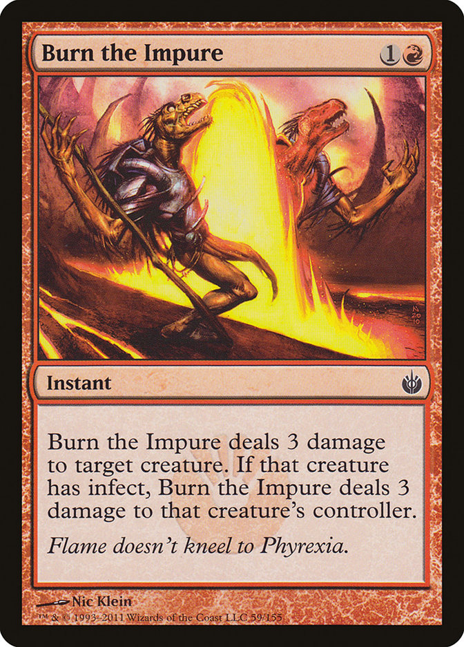 Burn the Impure – Common Magic: The Gathering card from Mirrodin Besieged (#59)