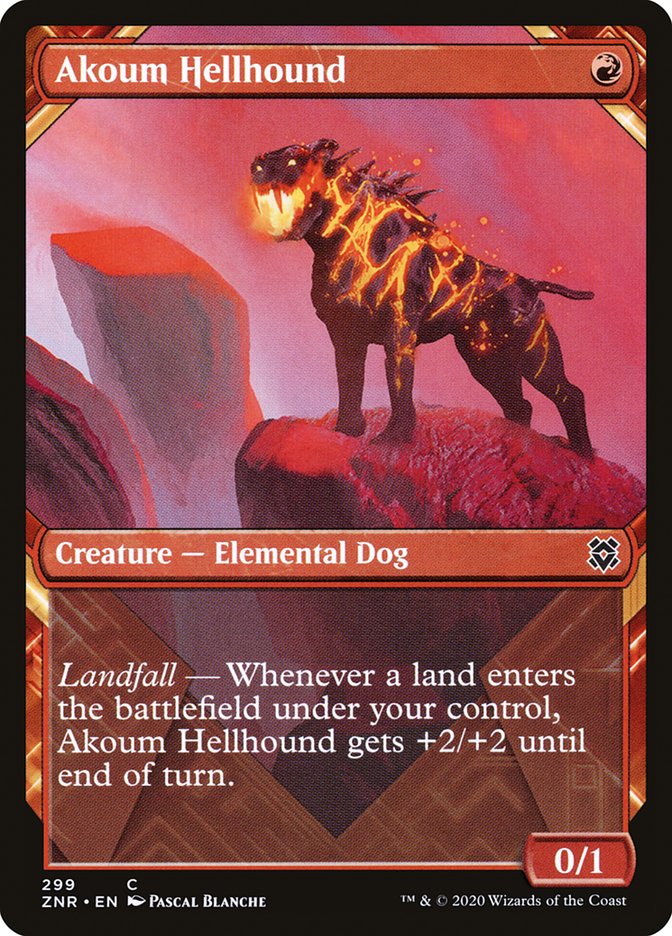 Akoum Hellhound – Common Magic: The Gathering card from Zendikar Rising (#299)