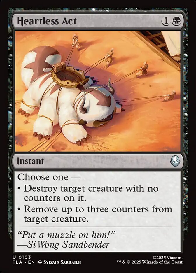 Heartless Act – Uncommon Magic: The Gathering card from Avatar: The Last Airbender (#103)