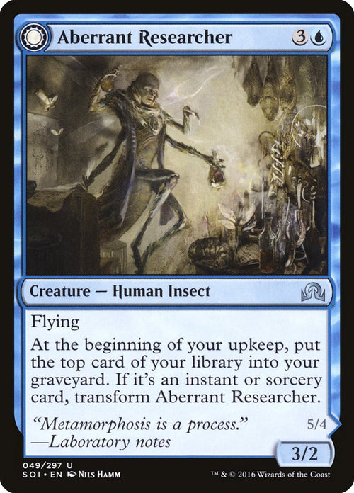Aberrant Researcher // Perfected Form – Uncommon Magic: The Gathering card from Shadows over Innistrad (#49)
