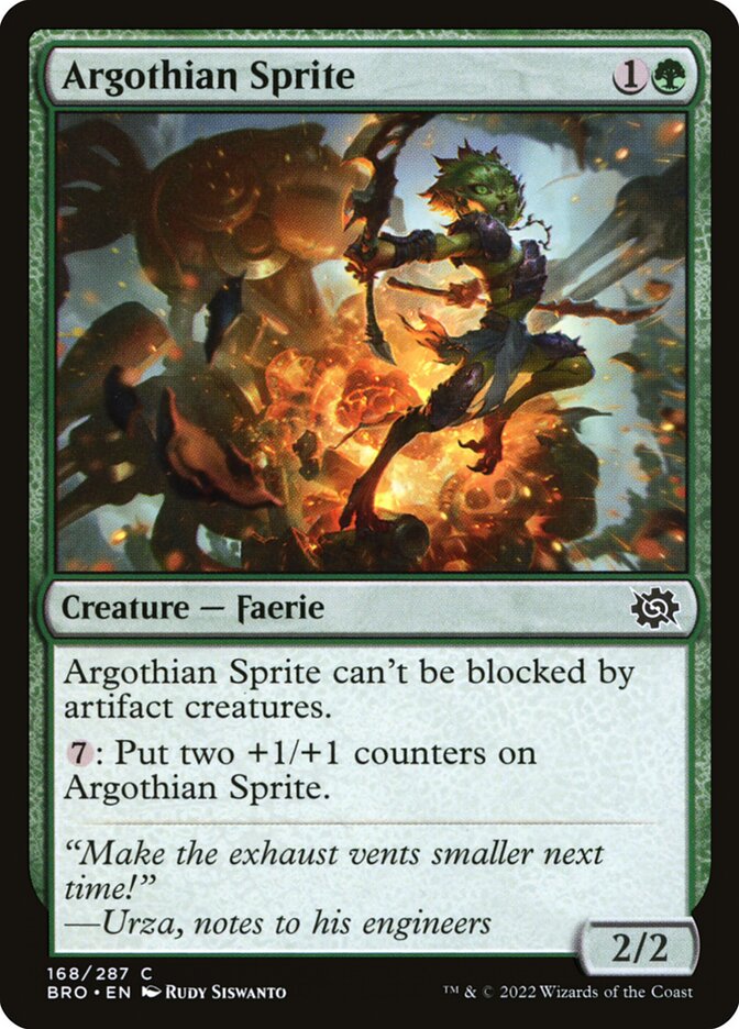 Argothian Sprite – Common Magic: The Gathering card from The Brothers' War (#168)