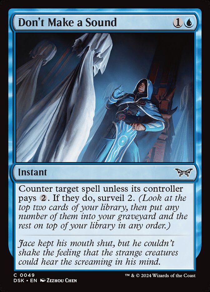 Don't Make a Sound – Common Magic: The Gathering card from Duskmourn: House of Horror (#49)