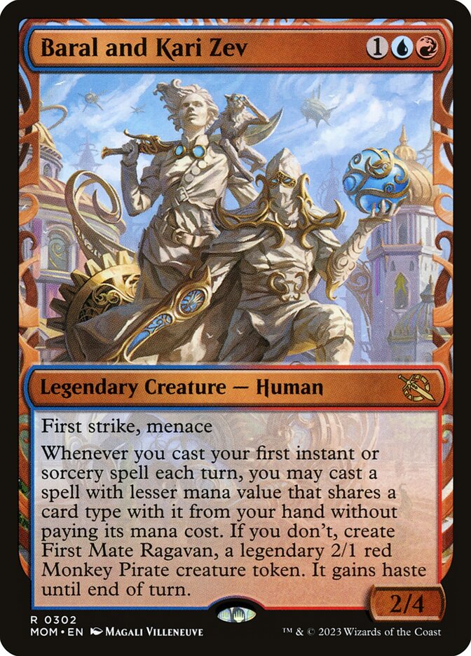 Baral and Kari Zev – Rare Magic: The Gathering card from March of the Machine (#302)