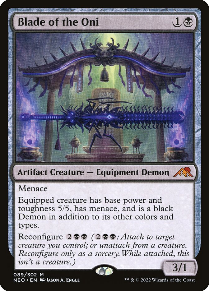 Blade of the Oni – Mythic Magic: The Gathering card from Kamigawa: Neon Dynasty (#89)