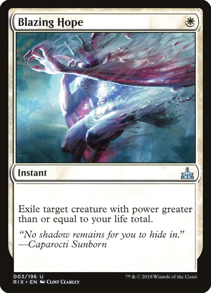 Blazing Hope – Uncommon Magic: The Gathering card from Rivals of Ixalan (#3)