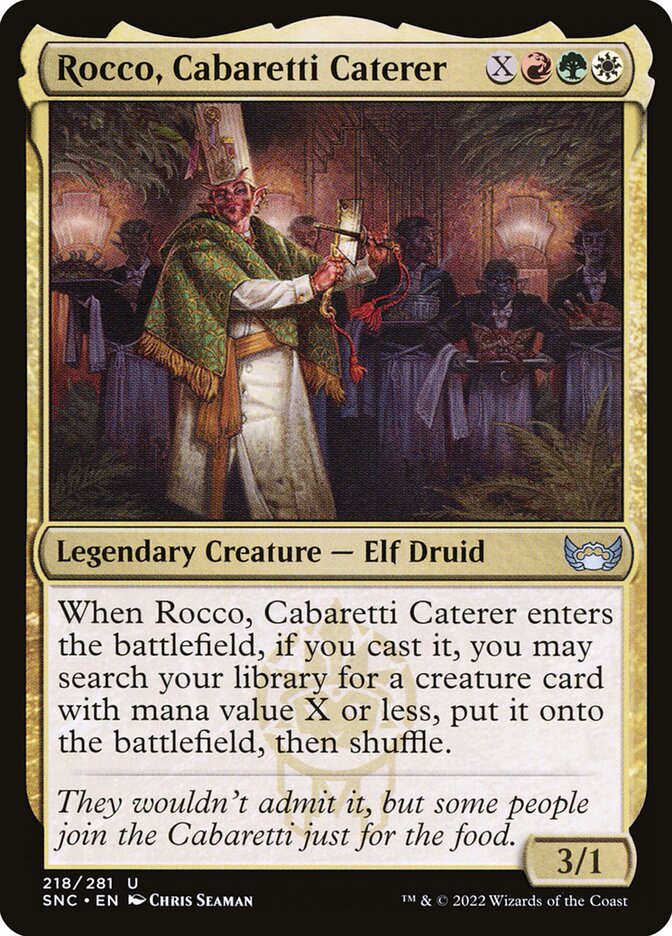 Rocco, Cabaretti Caterer – Uncommon Magic: The Gathering card from Streets of New Capenna (#218)