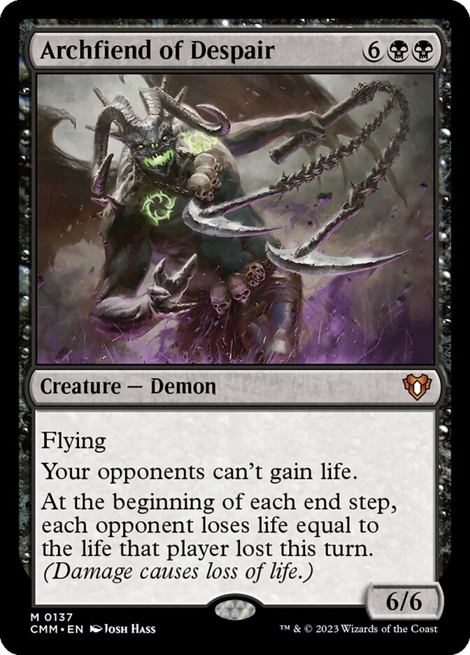 Archfiend of Despair – Mythic Magic: The Gathering card from Commander Masters (#137)