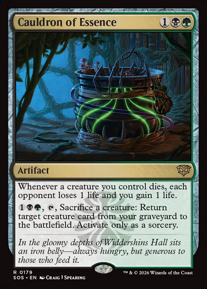 Cauldron of Essence – Rare Magic: The Gathering card from Secrets of Strixhaven (#179)