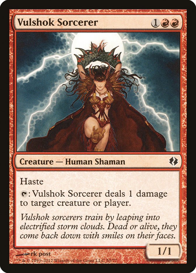 Vulshok Sorcerer – Common Magic: The Gathering card from Duel Decks: Venser vs. Koth (#50)