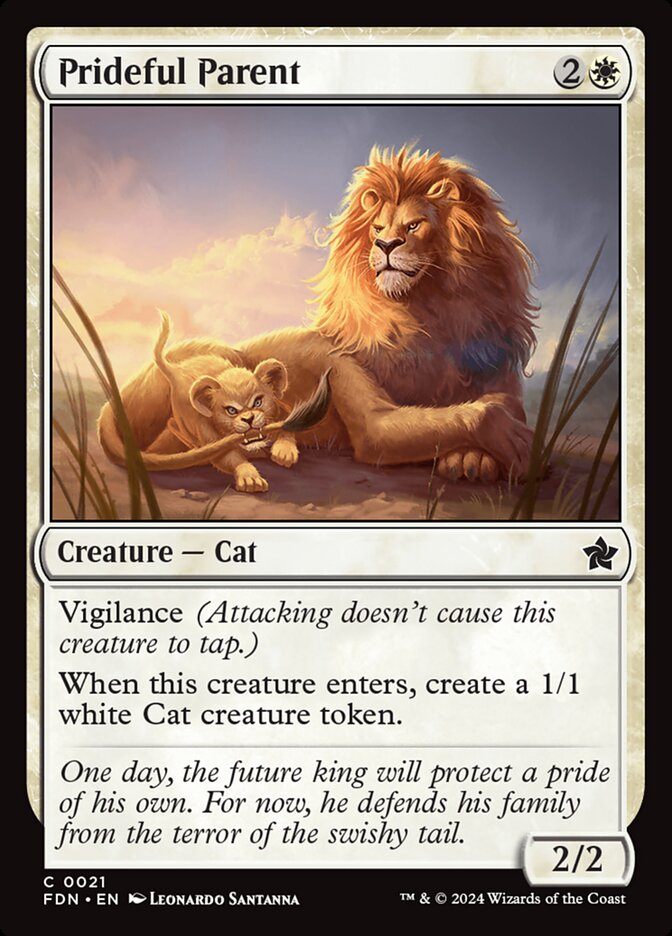 Prideful Parent – Common Magic: The Gathering card from Foundations (#21)